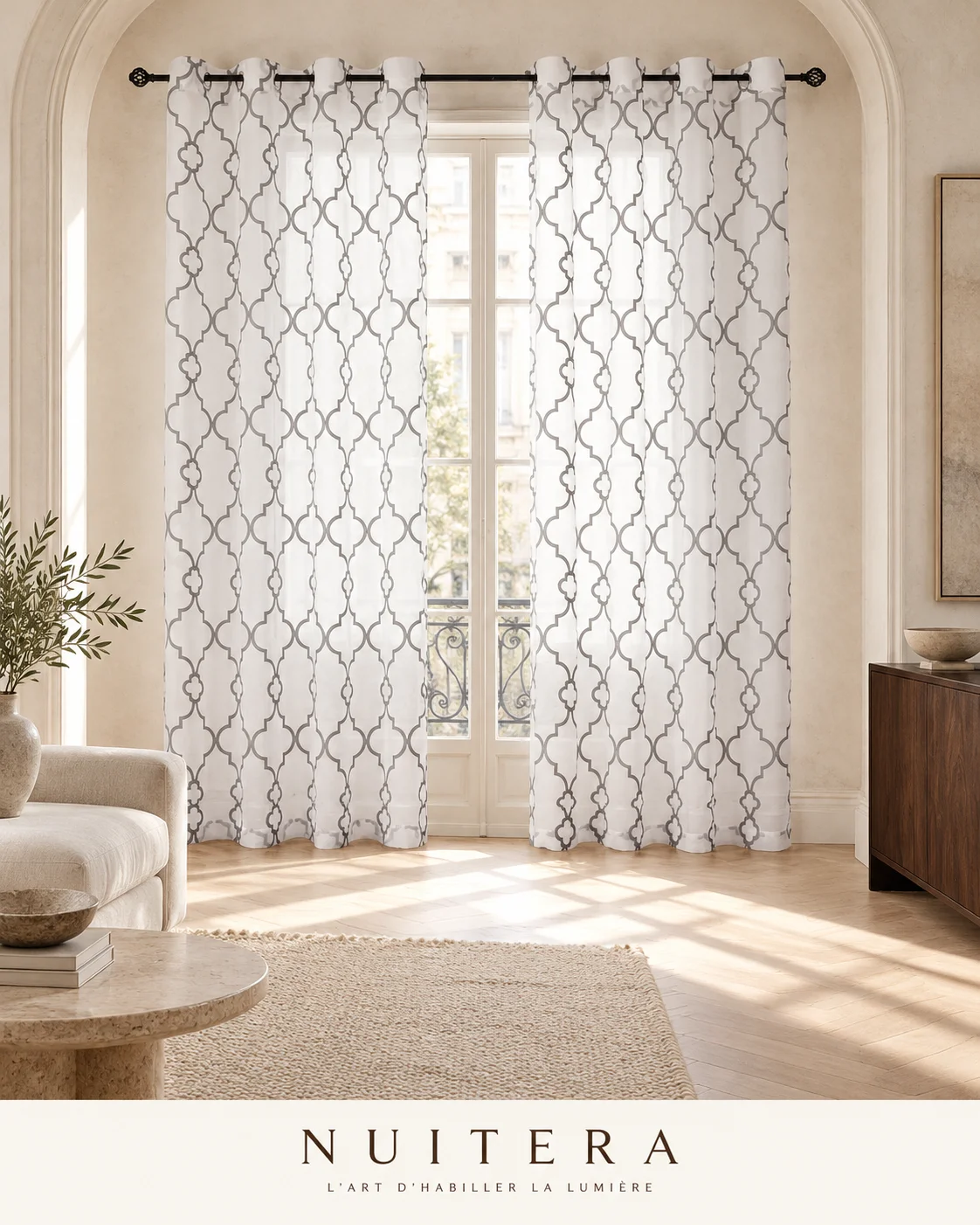 Voilage motif marocain — visuel d’ambiance NUITERA